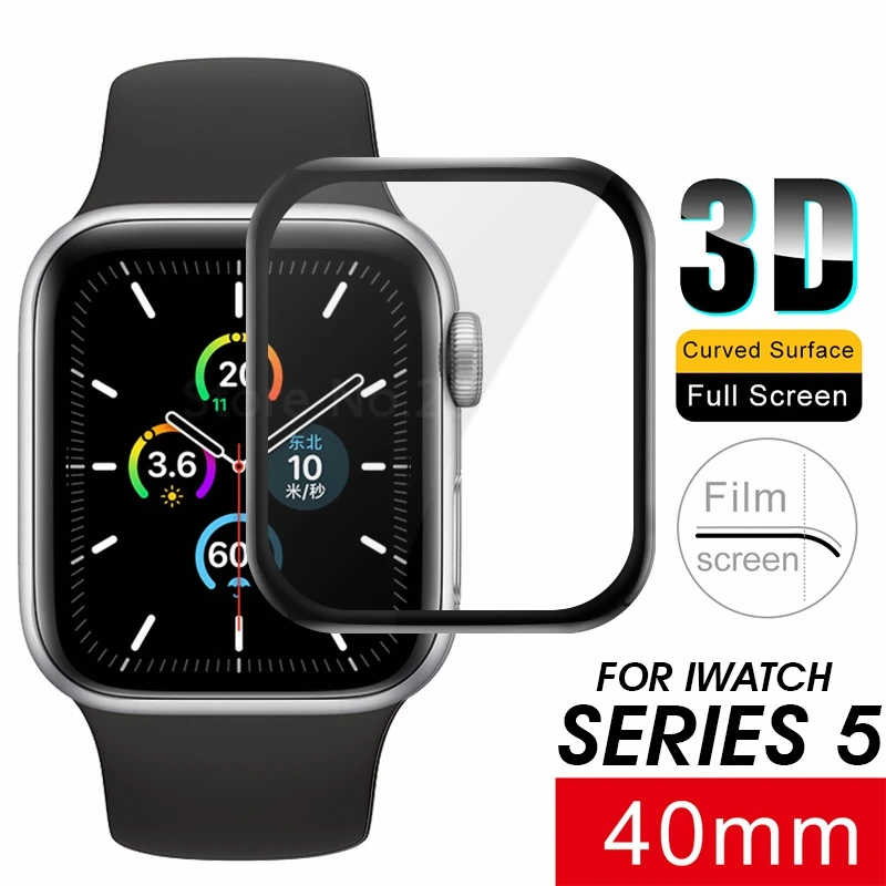 Протектор экрана 3D 9H закаленное стекло для Apple Watch Series 5 40 44 мм Закаленное Защитное стекло для iWatch Series 5 44 - Цвет: 40mm