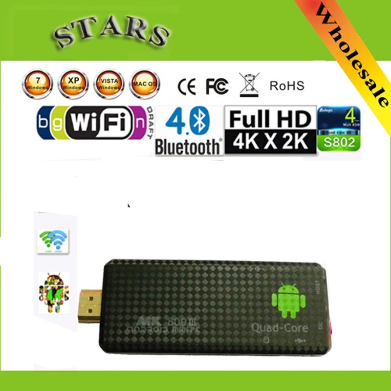 Android 4.2.2 мини ПК четырехъядерный RK3188 для Google TV Box MK809III 2 Гб ОЗУ 8 ПЗУ Bluetooth Wi Fi HD tv stick