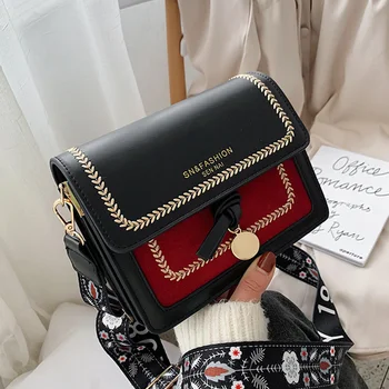 

Contrast Color Leather Crossbody Bags For Women Travel Handbag Fashion Simple Shoulder Messenger Bag Ladies Cross Body Bag