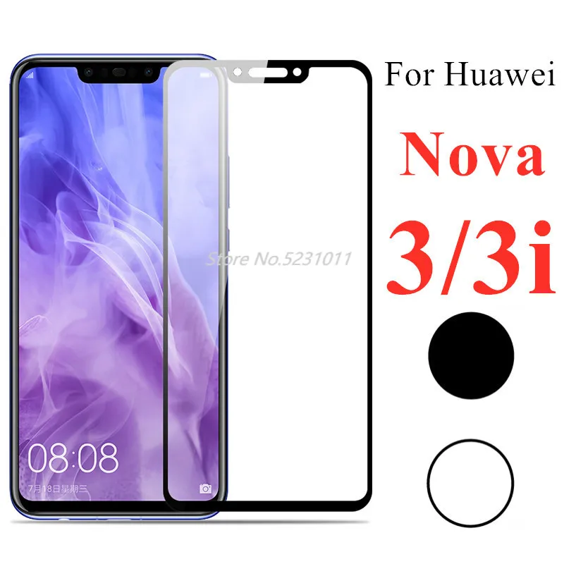 Закаленное стекло с полным покрытием для Huawei Nova 3i Защитное 3 оригинальная Защита