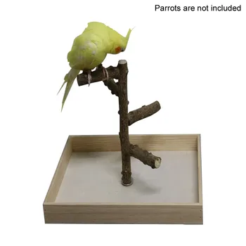 

Funny Cage Toys For Parrots Play Tabletop Portable Bird Perch Stand Pet Supplies Training Playground Wood Paw Grinding Stick