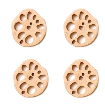 

4 Lotus Leaf Coasters Kung Fu Tea Cup Tomak Coaster Insulation Pad Anti-Scalding Tea Coaster Wooden Mat