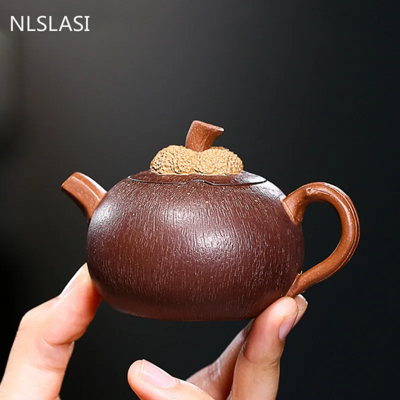 Authentic Yixing Tea Pot Purple Clay Mangosteen Shape Teapot Handmade Raw ore Beauty Kettle Chinese Tea Ceremony Customized