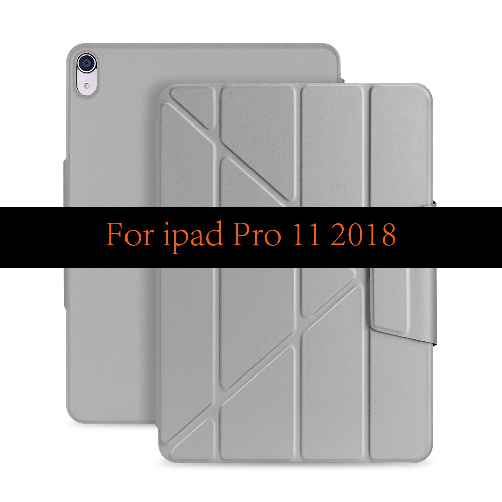 Для ipad Pro 11 12,9 чехол, умный чехол для ipad Pro 11 чехол на магните из искусственной кожи противоударный чехол для ipad Pro 12,9 дюйма Чехол - Цвет: Gray For Pro 11