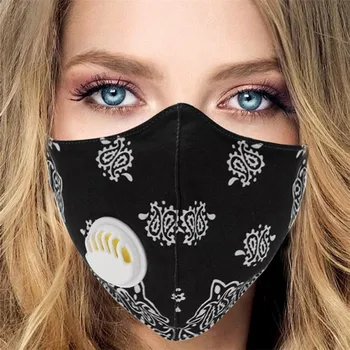 

Unisex Adult Face Mask Floral Printed Adjustable Washable Breather Face Mask Dustproof Respirator Valve Protective Mask Mascarar