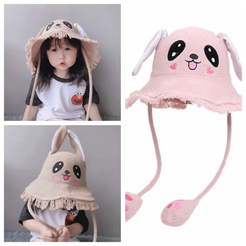 

New Cute Bunny Kids Hat Kids Girls Girlfriend Accessories Funny Ear Up Down Rabbit Hat Gift Can Move Airbag Cap Toy 3-18Y