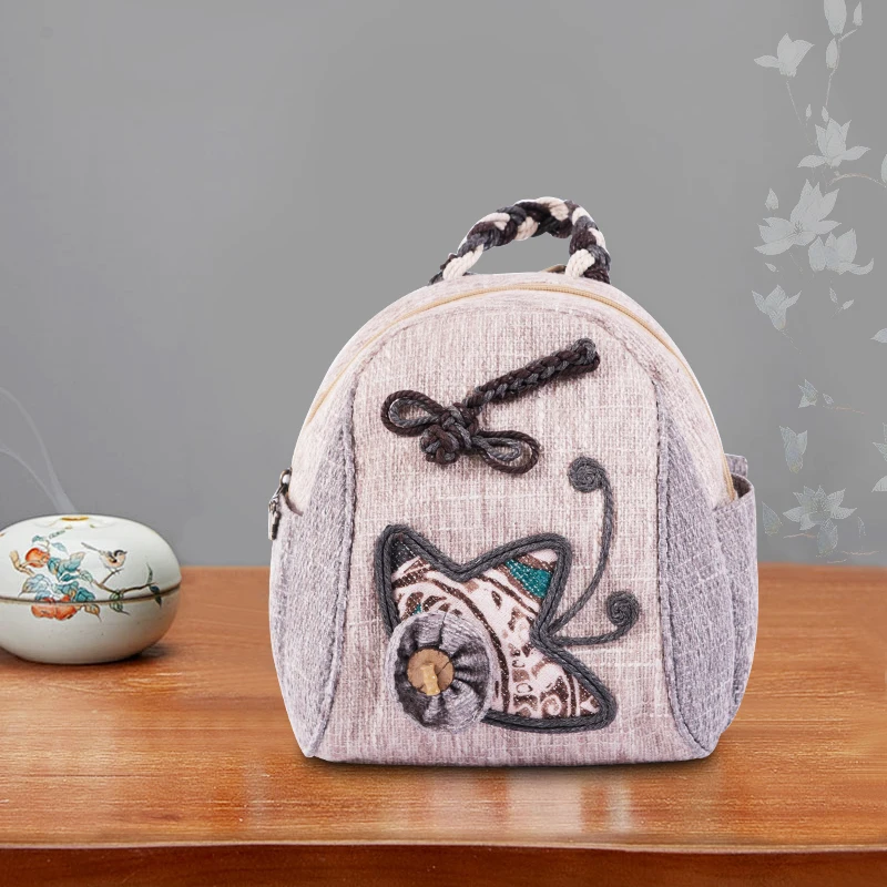 

Backpack for Women Pretty Flower Ethnic Style Weave Bohemia Retro Canvas Travel Shopper Small Backpack Teenage Girl School Bags