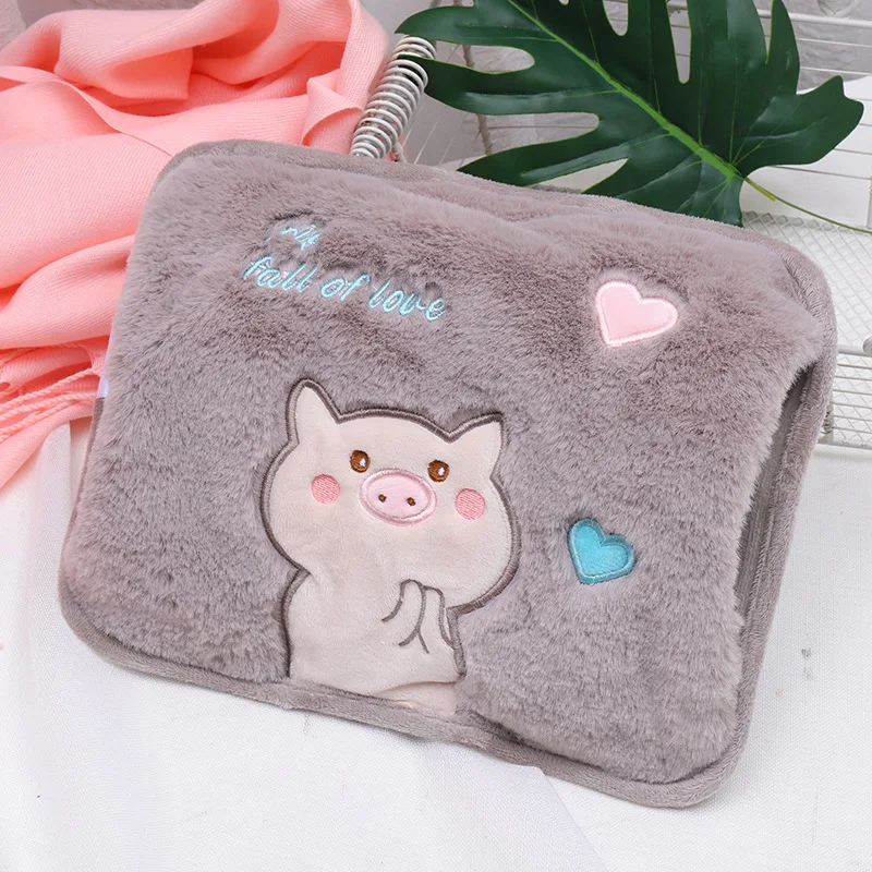 gray hand warmer New Electric Hot Water Bottle Cartoon Puppy Charging Hand Warmer Creative Warm Baby Hot-water Bag Winter Warm Heating Bag hz-390 - Color: gray hand warmer
