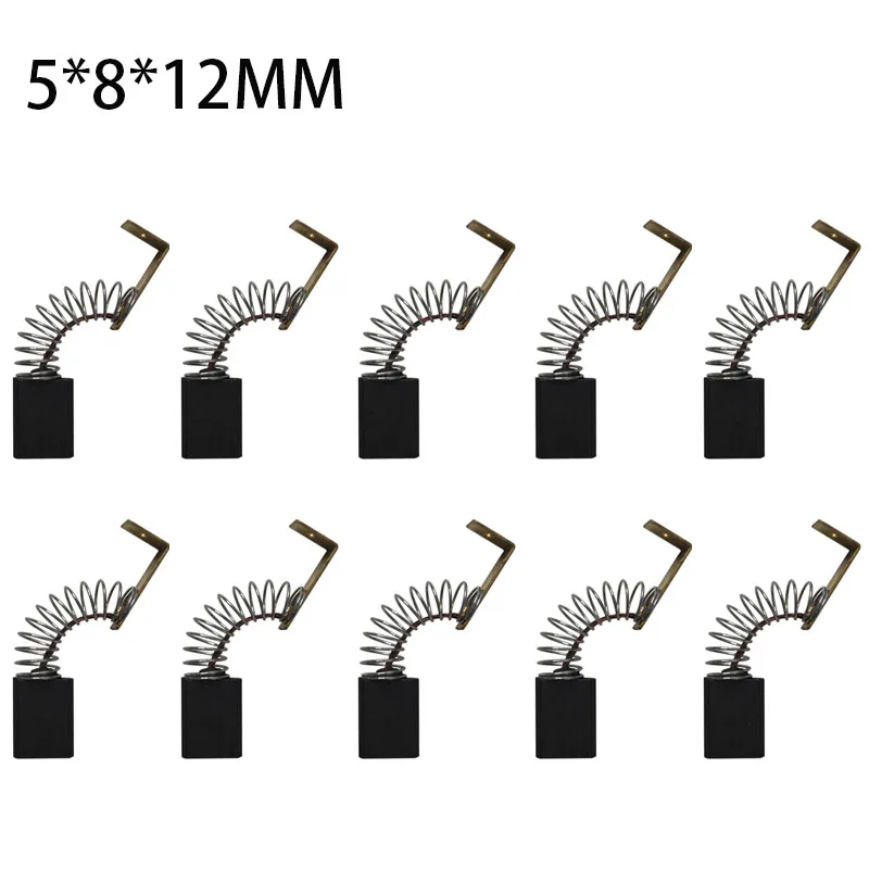 10PCS Mini Drill Electric Grinder Replacement Carbon Brushes Spare Parts For Electric Motors Tool 5*8*12MM 10pcs electric grinder carbon brushes replacement angle grinder power tools spare parts replacement drill grinder accessories