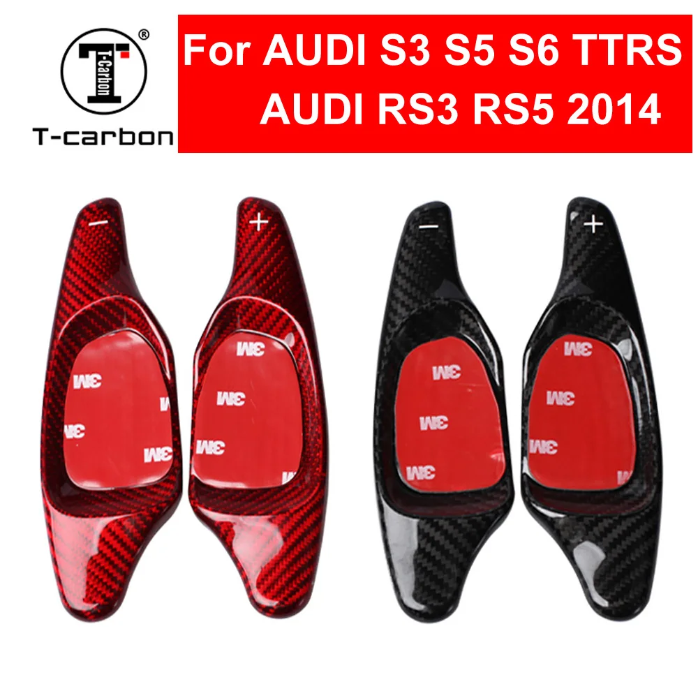 Car Styling Real Carbon Fiber Steering Wheel Shift Paddle Shifter Extension For AUDI Audi S3 S5 S6 TTRS 2013- RS3 RS5