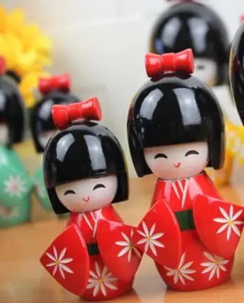 Новые милые деревянные японские куклы Kokeshi ручной работы 2 шт.|Игровые фигурки и