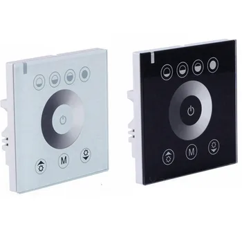 

Single color LED Dimmer Crystal Panel Glass touch panel dimmer controller white/black Home Wall Light Switch For LED Strip Tape