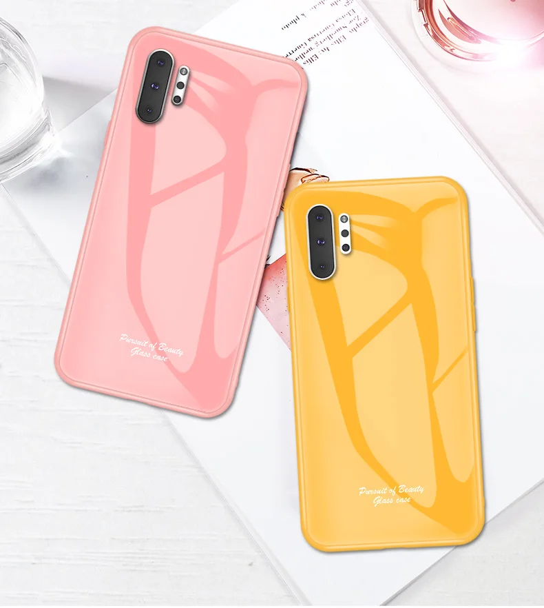 100 шт./лот стекло Макарон+ ТПУ задняя крышка Жесткий чехол s для samsung galaxy Note 8 9 10 10 Pro высокое качество чехол
