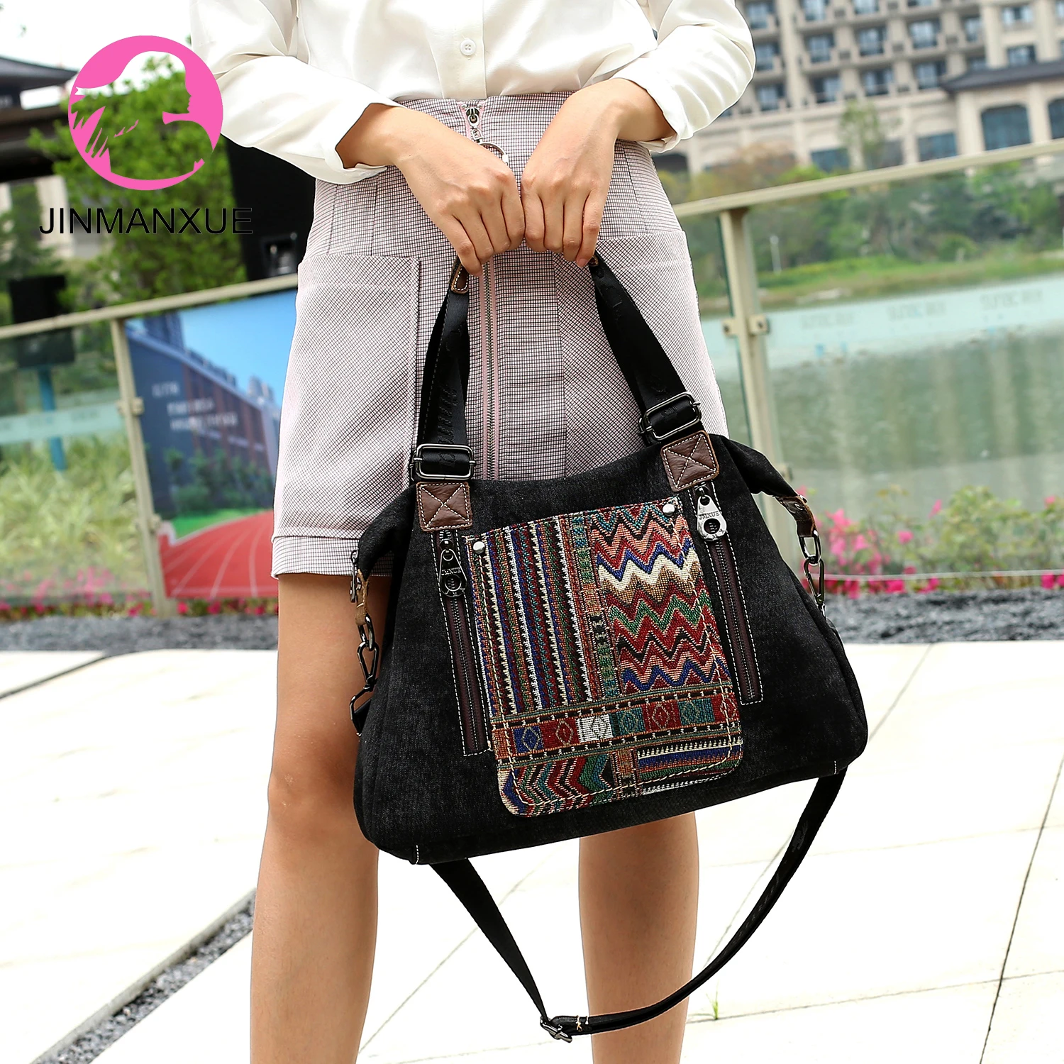 

Fashion Wide Shoulder Strap Shoulder Bag Multi-Purpose Portable Messenger Bag Female Wild National Style Large Capacity Tote Bag