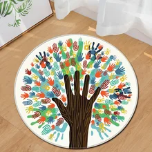 Современный домашний декор, ковер для гостиной, детская комната, коврик для детской игровой площадки, Круглый, расписанный вручную, ковер для гостиной, коврик для стула