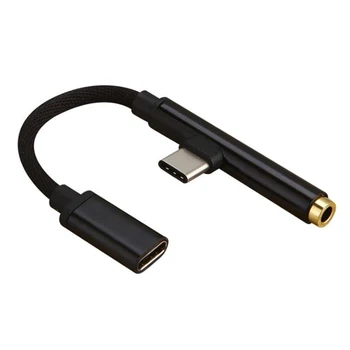 

Earphone Adapter Nylon Braided Type-C To 3.5mm Audio Cable Earphone Supplies 90 Degree Aluminum Alloy Elbow Design