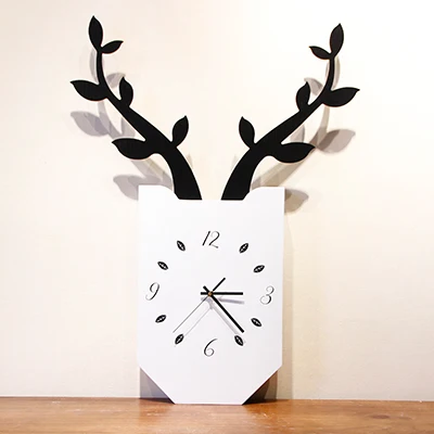 Nordic Creative Antler Wall Clock Living Room Mute Clock Personality Fashion Watch Modern Minimalist Atmosphere Home Clock