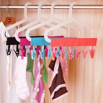 

Multifunction Travel Clothes Hook Hangers Save-Space Organizer Drying Rack Holder Clothing Drying Rack 6 Clips Towel Sock Hanger