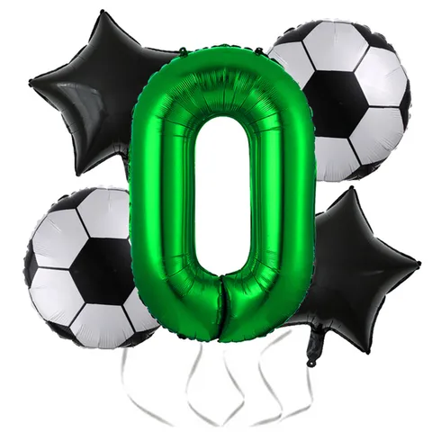 Football Balloons Birthday Party Decorations 32inch Green Helium Foil Globos Kids Boy World Cup Ball Soccer Party Supplies
