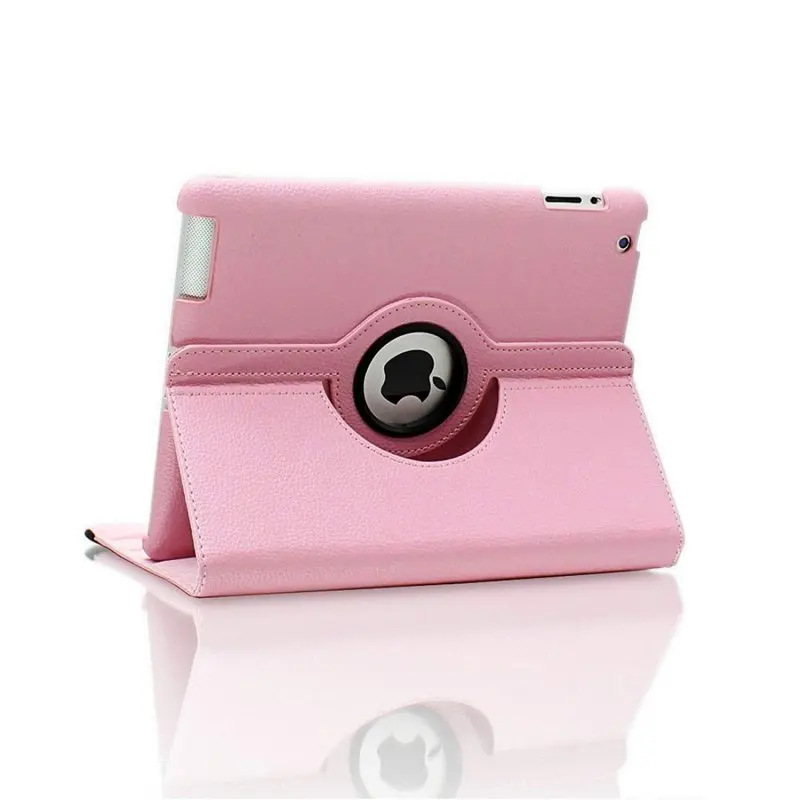 Розовый Принципиально для iPad 2/3/4 9," дюймовый планшет крышка Case_Smart Wake-для сна и игр, 360-вращающийся&+ Защитная пленка на экран, и ручка - Цвет: Розовый