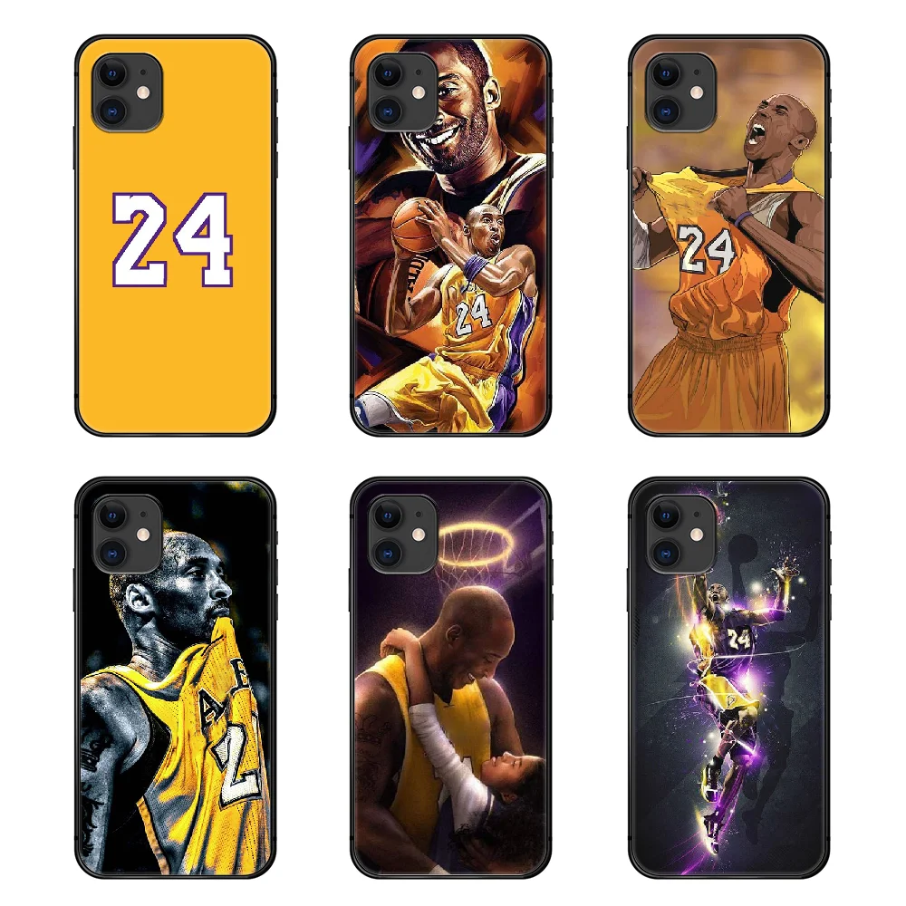 Чехол Kobe 24-й для телефона чехол iphone 5 5s se 2 6 6s 7 8 plus X XS XR 11 PRO MAX Черная задняя 3d-панель