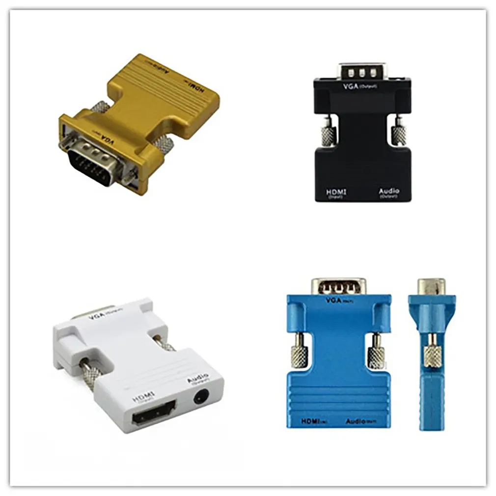 HDMI мама к VGA папа адаптер Поддержка аудио поставляется с 3,5 мм стерео аудио кабель+ Micro USB шнур