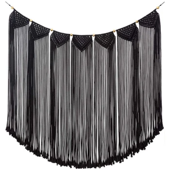 

Lace Woven Wall-Mounted Curtains, Fringe Wreath, Shabby Gothic Wall Decoration, Bohemian Style Wall Decoration