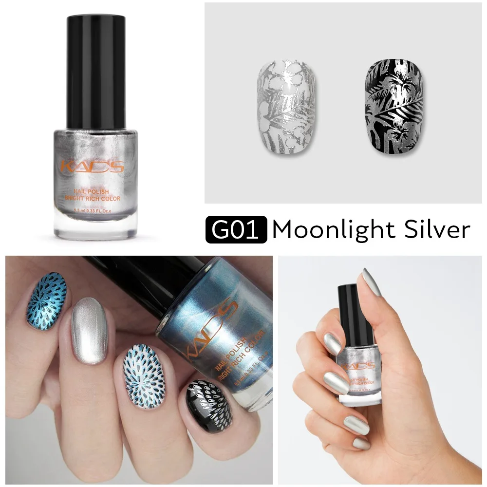 9.5ml Nail Polish& stamp polish Metal 10 colors Optional Nail Stamping Polish Lacquer Nail Art Varnish DIY Manicure Polish