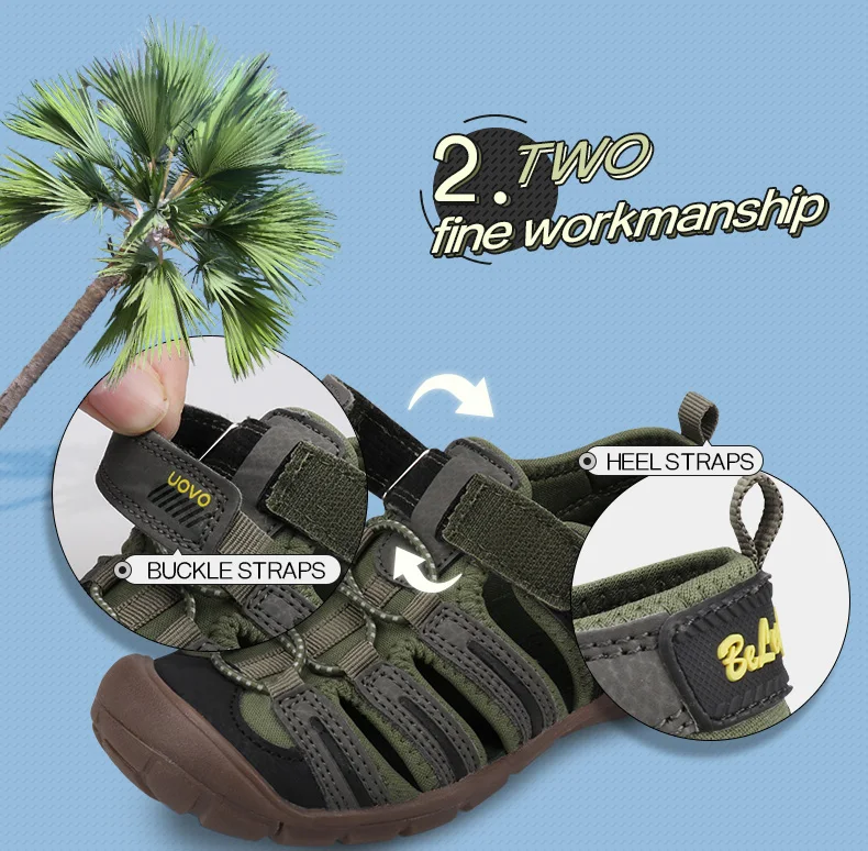 UOVO 2020 New Kids Sandals Boys Summer Fashion Shoes Breathable Little Children Footwear For Boys Beach Sandals Size 28#-32#
