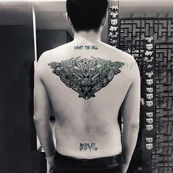 

Waterproof Temporary Tattoo Sticker devil on Breast Chest Waist Back Flash Tatto Fake Tatoo for Men women girl