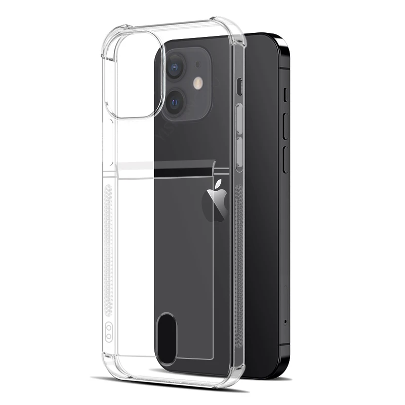 iphone 13 pro max leather case Clear Card Holder Phone Case For iPhone 13 12 Mini 11 Pro Max XS MAX XR X 6 6S 7 8 Plus Soft Solid Color Credit Slot Back Cover best case for iphone 13 pro max