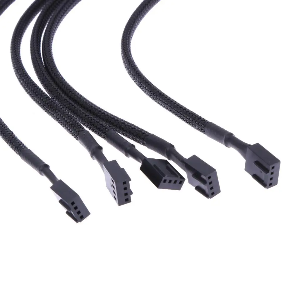 5-Pack Braided Sleeving 25CM CPU PWM Fan Power Extension Cable with TX4 4pin Connectors and 4 Pin Molex Plug Description Image.This Product Can Be Found With The Tag Names Case fan, Computer Cables Connecting, Computer Peripherals, PC Hardware Cables Adapters
