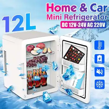 

12L 12V/240V Dual-use Cooler/Warmer Mini Refrigerator for Home & Car Portable Mini Car Fridge Car Cooler Box Freezer
