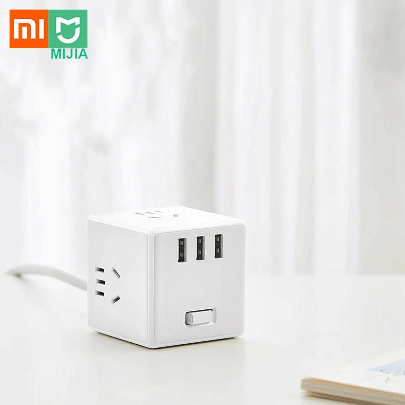 Xiaomi Mijia 2 в 1 USB зарядное устройство Блок питания адаптер 6 портов гнездо конвертер компактный разъем розетка Magic-Cube