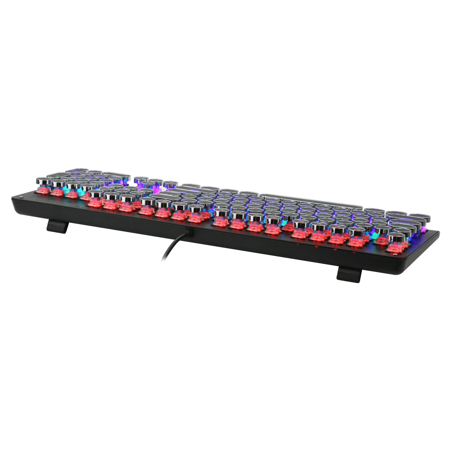 HUO JI K600 ретро Механическая игровая клавиатура 104 ключ, светодиодный клавиатура с подсветкой с синими переключателями