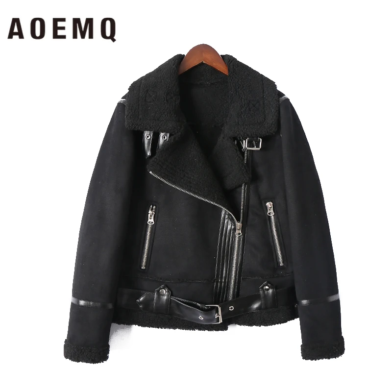 AOEMQ модные куртки из овечьей шерсти мягкий материал теплые свободные куртки панк одежда для ночного бара зимние куртки и пальто Унисекс Женская одежда