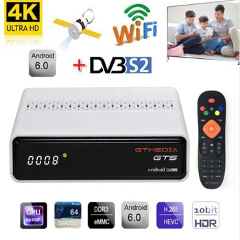 

GTmedia GTS Android 6.0 4K Smart TV BOX Amlogic S905D Combo DVB-S/S2 Satellite Receiver 4K/3D/H.265 BT4.0 Set Top Box