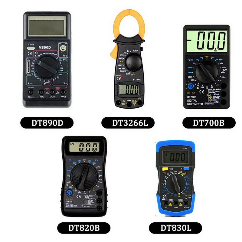 

Junejour Portable Digital Multimeter Tester Ammeter Resistance AC/DC Handheld Multimeter DT830L/DT890D/DT820B/DT700B/DT3266L