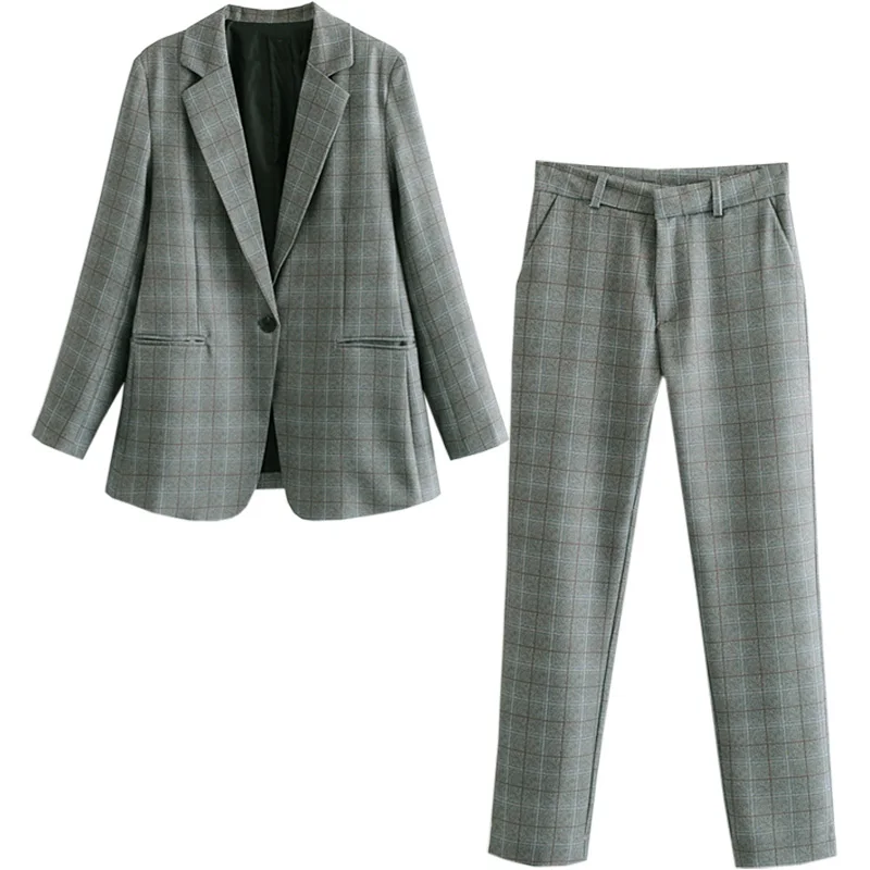 

Ladies suit jacket female 2020 spring and autumn new retro was thin suit casual trousers two-piece fashion temperament