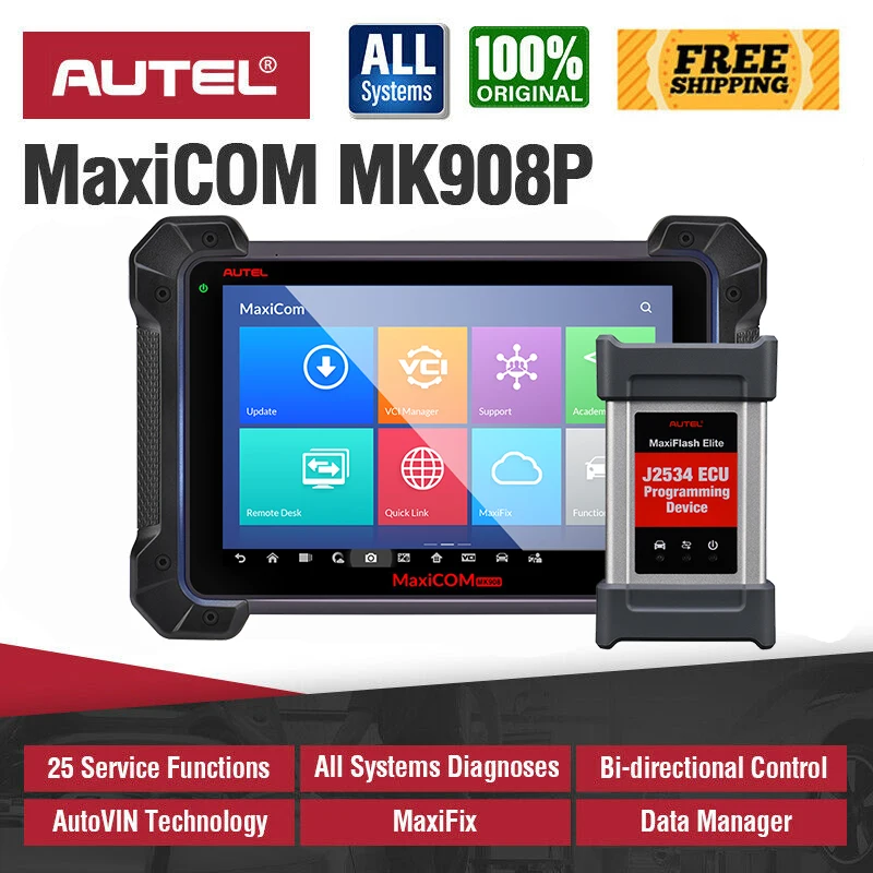 Autel MK908P автомобильный диагностический сканер MaxiSys J2534 программатор ЭБУ