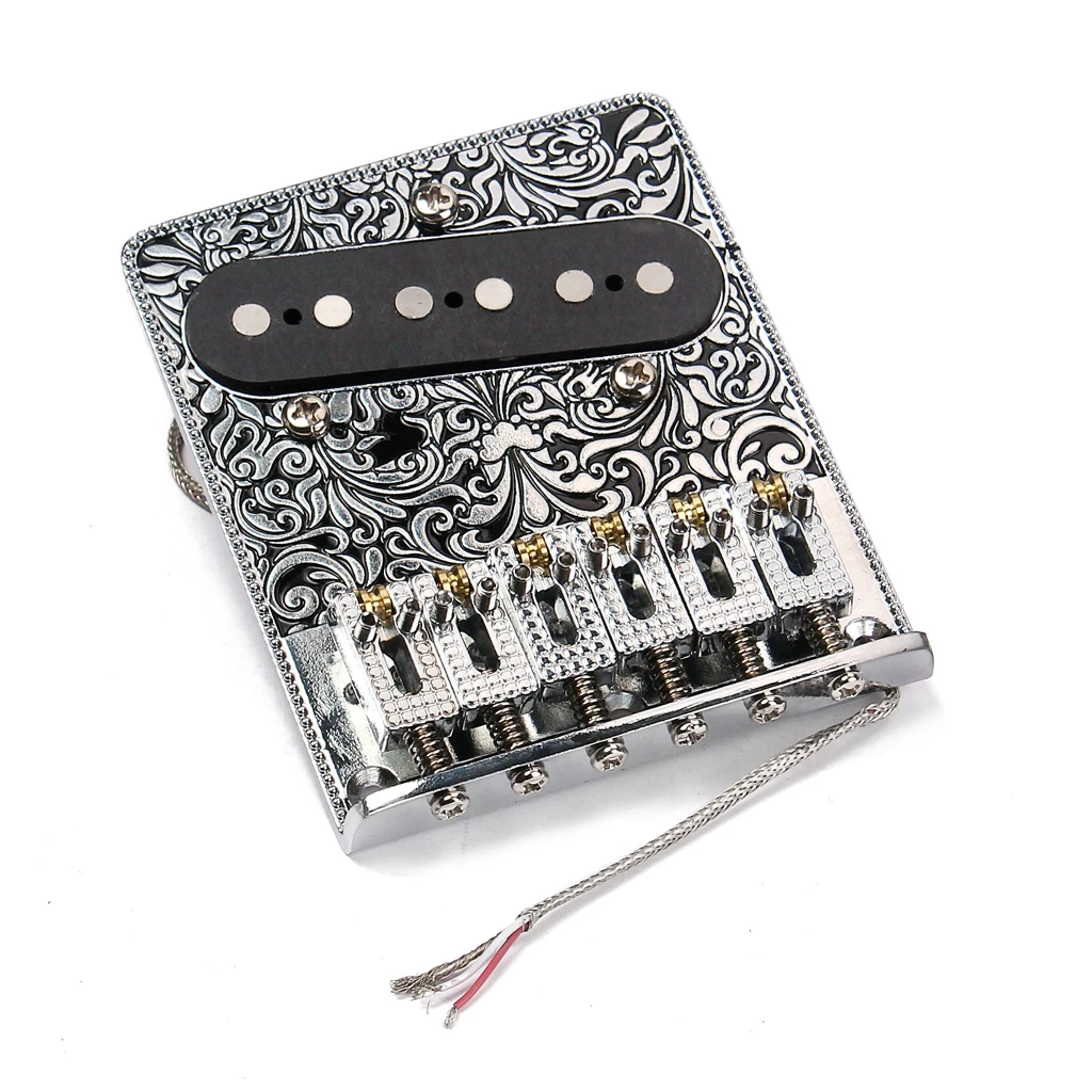 

High-quality Electric Guitar 6 Saddle String Bridge Pickup Set with 3 Way Switch Control Plate Beautiful Decorative Pattern