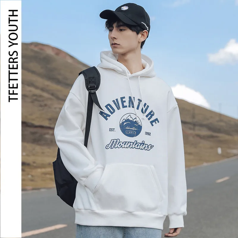 

TFETTERS Spring Autumn Man Hoodies New Casual Cotton Letters Printing Hoodie Clothes Men Couple Streetwear Hoodeis Sweatshirt