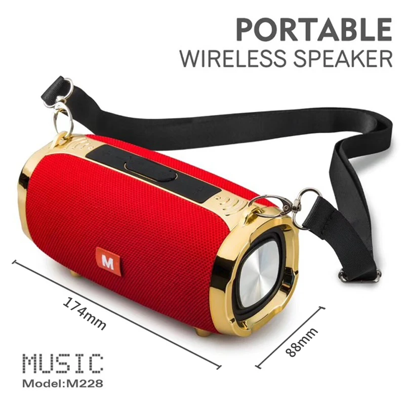 Портативная Bluetooth-Колонка M228 с микрофоном и двойной диафрагмой | Электроника
