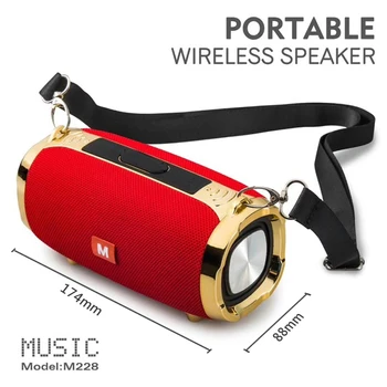 

M228 Bluetooth speaker outdoor portable with microphone hands-free dual diaphragm caixa de som portatil bluetooth
