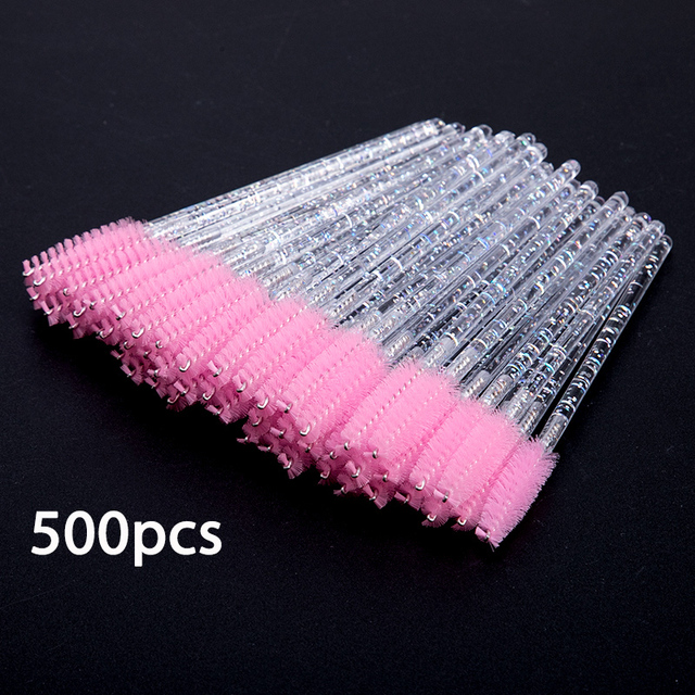 Disposable Crystal Eyelash Brush Comb Eyelashes Extension Brush For Eyelash Extension Mascara Wands Makeup Tools