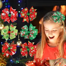 

Oaoleer Christmas Hair Bows Clips Barrettes Cartoon Snowman Print Hairpins For Baby Girls Cute Christmas Party Hair Accessories