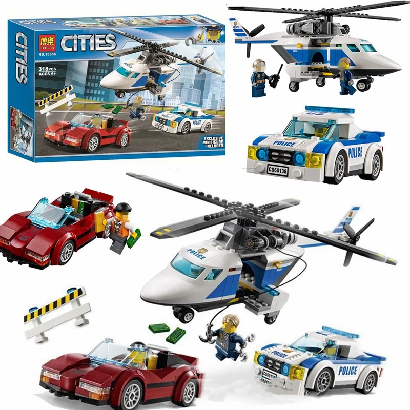 City Police High-speed Chase Plane Helicopter Car Building Blocks 60138 City Sky Police Sets Bricks Toys For Children - Blocks - AliExpress