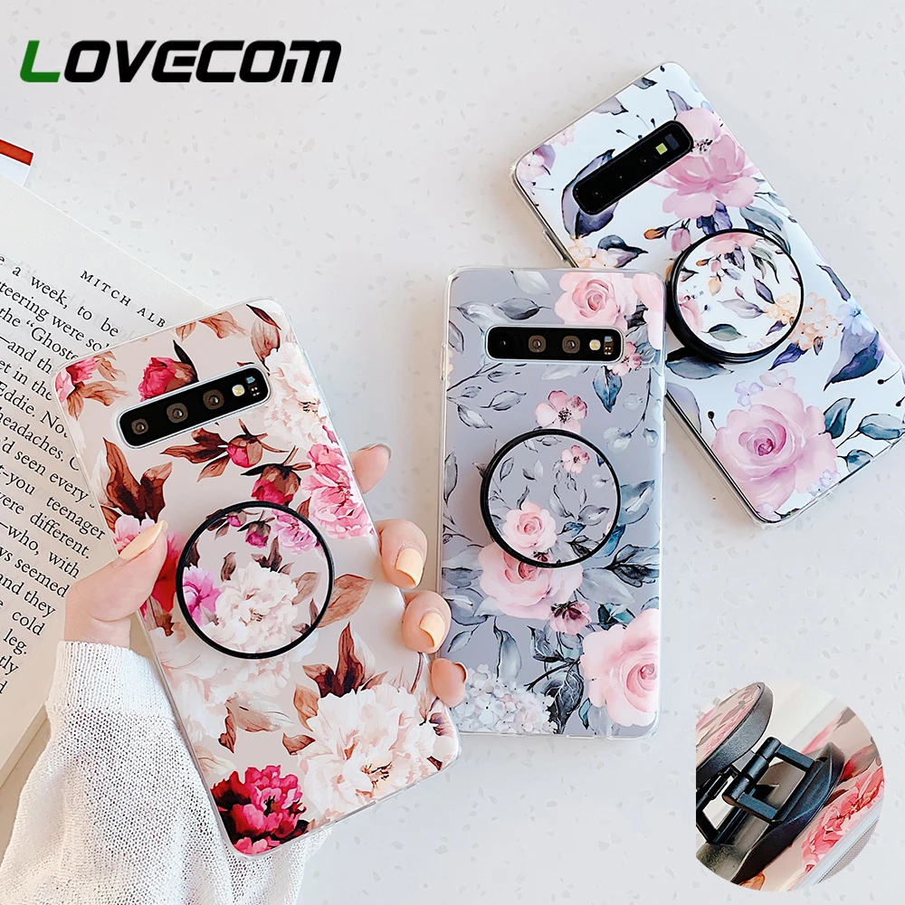 Retro Flower Phone Case With Holder For Samsung A13 A33 A53 S20 A51 A71