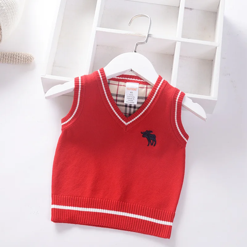

Europe And America Popular Small CHILDREN'S V-neck Pullover Sweater 2019 Autumn And Winter New Style Baby Sweater 2-Year-Old Bab
