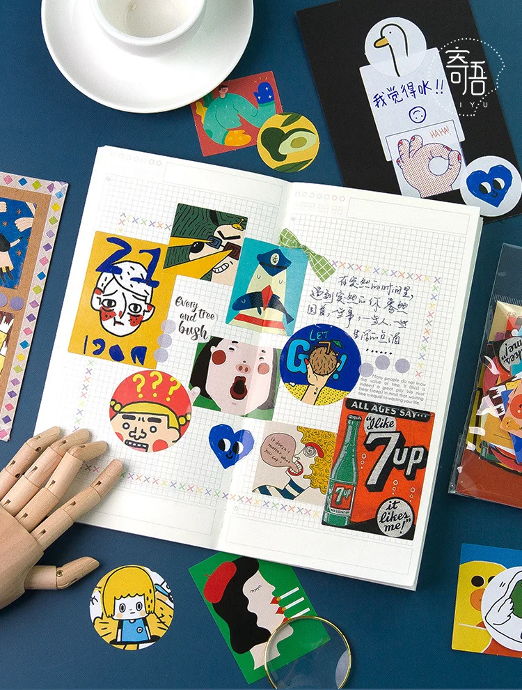 60Pcs/Pack Colourful Funny Series Stickers Diary DIY Scrapbooking Sticker bullet journal Cute Stickers School Office Stationery